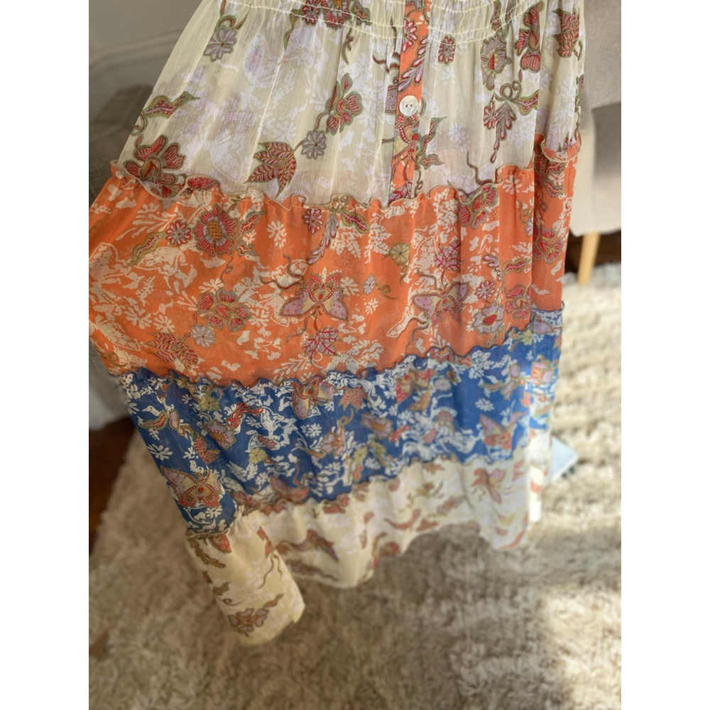 Fig And Flower Maxi Dress Floral Sheer Tiered Fairy Romantic Cottagecore Boho 2X - Picture 5 of 11